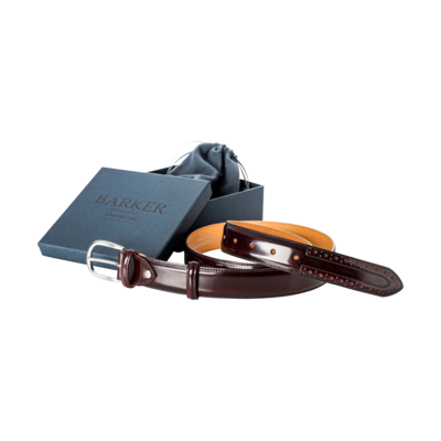Brogue Belt - Burgundy Hi Shine