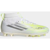 adidas Girls F50 Sparkfusion League Firm Ground Football Boot, Ftwwht/Ironmt/Hireye, Size 1 Older
