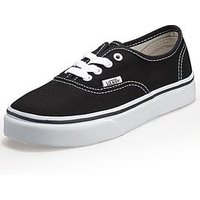 Vans Kids Unisex Authentic Trainer, Black, Size 2 Younger