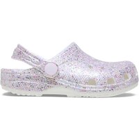 Crocs Classic Fantasy Glitter Clogs (4-10 Small) White Mix
