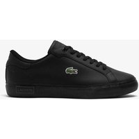 Lacoste Powercourt Leather Lace-Up Trainers Black