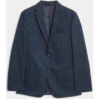 M&S Senior Boys' Pure Cotton Regular Fit School Blazer (9-18 Yrs) Navy