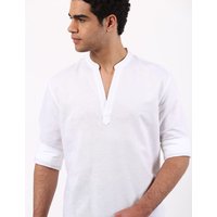 M&S LS HALF PLACKET White