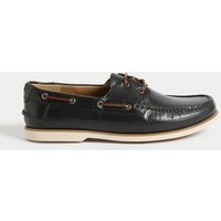 M&S Leather Boat Shoes Navy