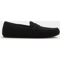 M&S Suede Moccasin Slippers with Freshfeet™ Black