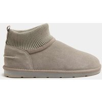 M&S Kids' Suede Pull-On Ankle Boots (4 Small - 6 Large) Light Grey