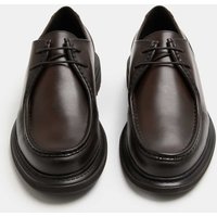 M&S Leather Apron Shoes Dark Brown