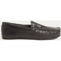 M&S Moccasin Slippers Black