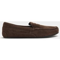M&S Suede Moccasin Slippers with Freshfeet™ Dark Brown