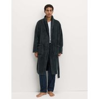 M&S Fleece Supersoft Dressing Gown Cedar