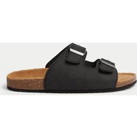 M&S Leather Slip-On Sandals Black