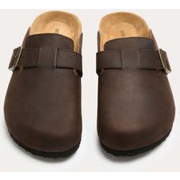 M&S Leather Slip-On Mules Chocolate