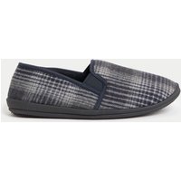 M&S Fleece Lined Slippers with Freshfeet™ Black Mix