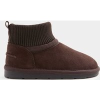 M&S Kids' Suede Pull-On Ankle Boots (4 Small - 6 Large) Brown