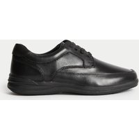 M&S Wide Fit Leather Apron Shoes Black