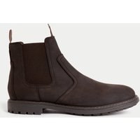 M&S Wide Fit Leather Waterproof Chelsea Boots Dark Brown