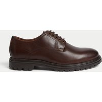 M&S Leather Derby Heritage Shoes Dark Brown