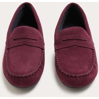 M&S Suede Moccasin Slippers with Freshfeet™ Burgundy