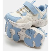 M&S Suede Disney Frozen™ Riptape Trainers (4 Small - 13 Small) Blue Mix