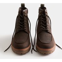 M&S Leather Side Zip Casual Boots Brown