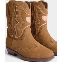 M&S Kids' Suede Mid Calf Boots (4 Small - 6 Large) Brown