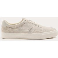 M&S Hairy Suede Lace up Trainers White