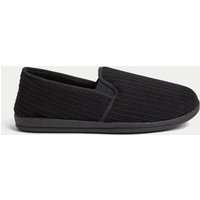 M&S Corduroy Slippers with Freshfeet™ Black