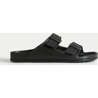 M&S Moulded Footbed Two Strap Slider Sandals Black