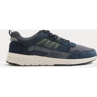 M&S Suede Hiker Trainers Navy Mix