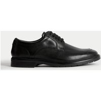 M&S Wide Fit Smart Step Leather Derby Shoes Black