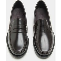 M&S Leather Penny Loafers Burgundy