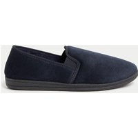 M&S Velour Slippers with Freshfeet™ Navy