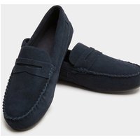 M&S Suede Moccasin Slippers with Freshfeet™ Navy