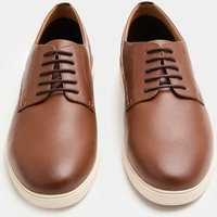 M&S Contrast Sole Derby Shoes Tan