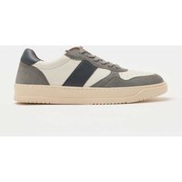 M&S Leather Lace up Trainers Navy Mix