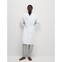 M&S Pure Cotton Towelling Dressing Gown White