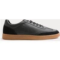 M&S Lace Up Retro Trainers Black Mix