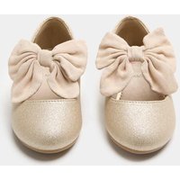 M&S Shimmer Bow Ballet Shoes (4 Small-2 Large) Gold