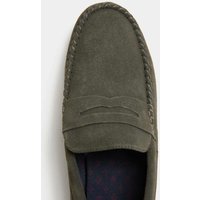 M&S Suede Moccasin Slippers with Freshfeet™ Sage