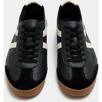 M&S Slimline Leather Trainers Black