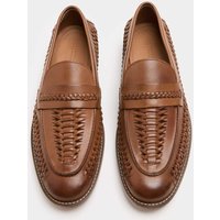 M&S Leather Woven Loafers Tan