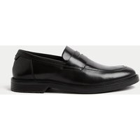 M&S Airflex™ Leather Slip-On Loafers Black