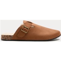 M&S Buckle Mule Slippers Tan
