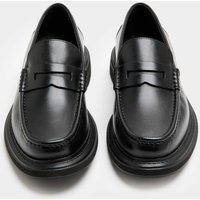 M&S Leather Slip-On Loafers Black