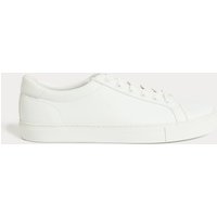 M&S Wide Fit Lace Up Trainers White