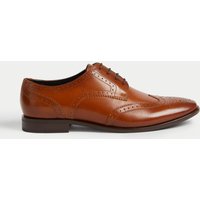 M&S Wide Fit Leather Brogues Tan