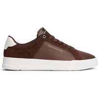 Tommy Hilfiger TH Court Leather Trainers Brown
