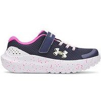 UNDER ARMOUR Kids Girls Running Surge 4 Trainers, Navy, Size 10.5 Younger