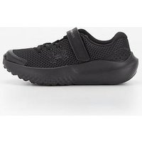 UNDER ARMOUR Kids Boys Surge 4 Ac Trainers, Black / Black / Black, Size 10.5 Younger
