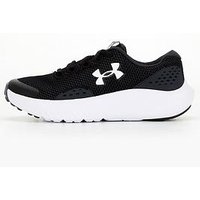 UNDER ARMOUR Junior Boys Running Surge 4 Trainers, Black / Anthracite / White, Size 4 Older